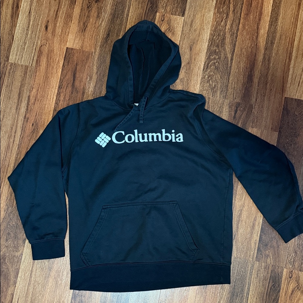 Columbia Black Hooded Logo Pullover